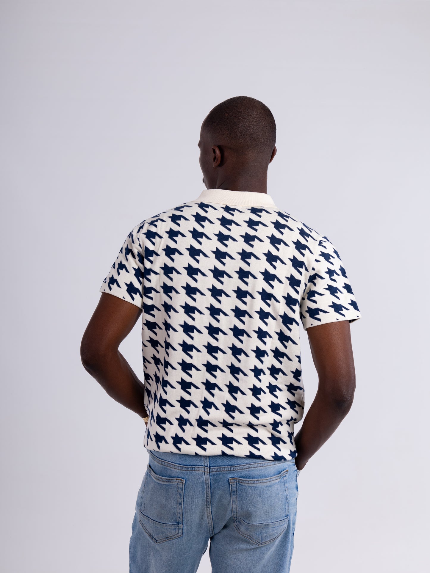 Pre-Order - Houndstooth Knitted Polo