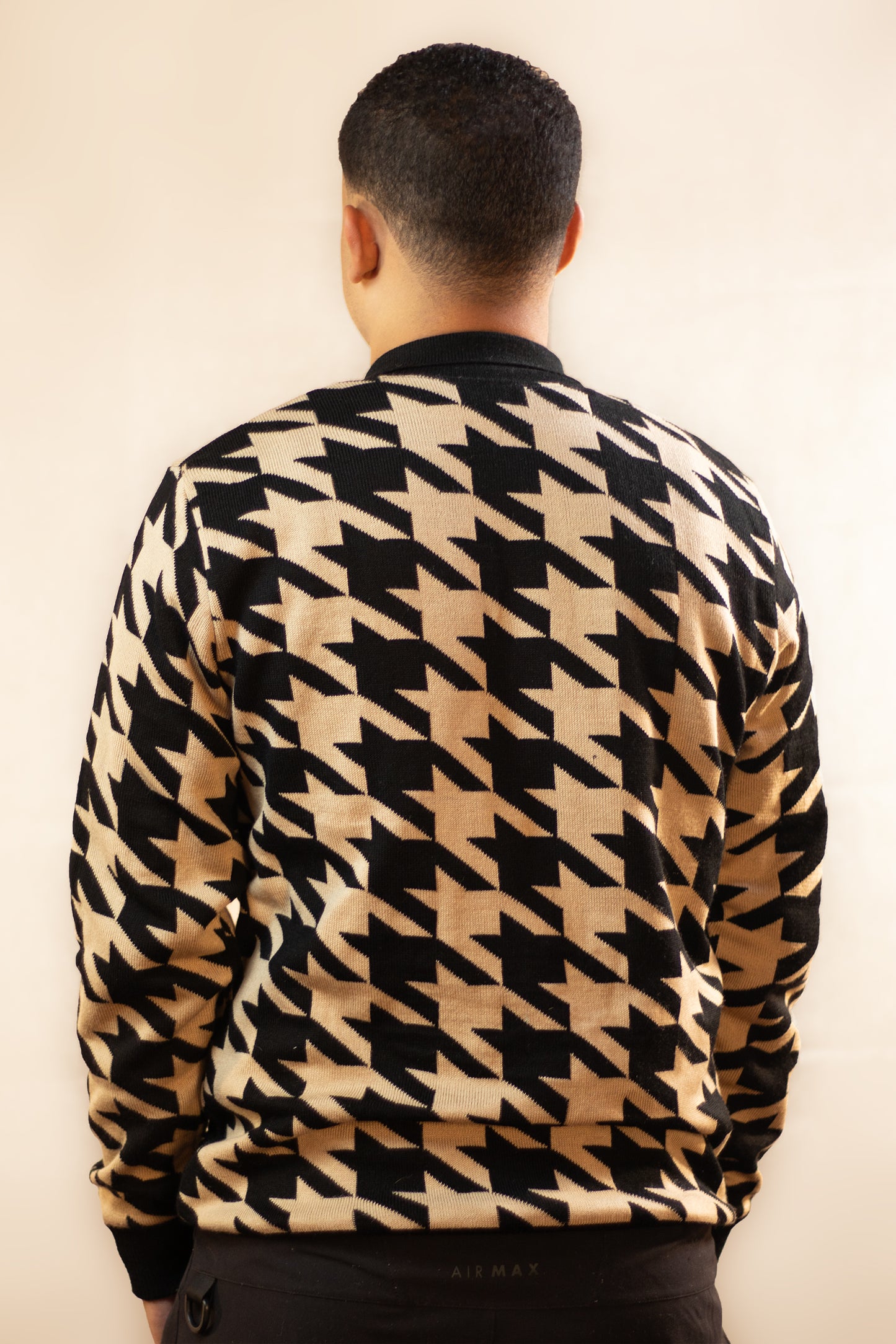 Long Sleeve Houndstooth Golf Shirt