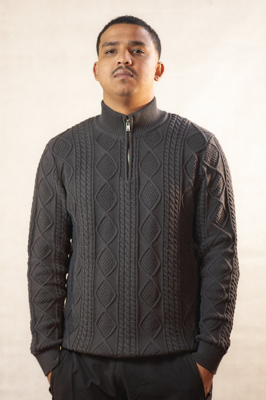 Quarter Zip Knit Sweater