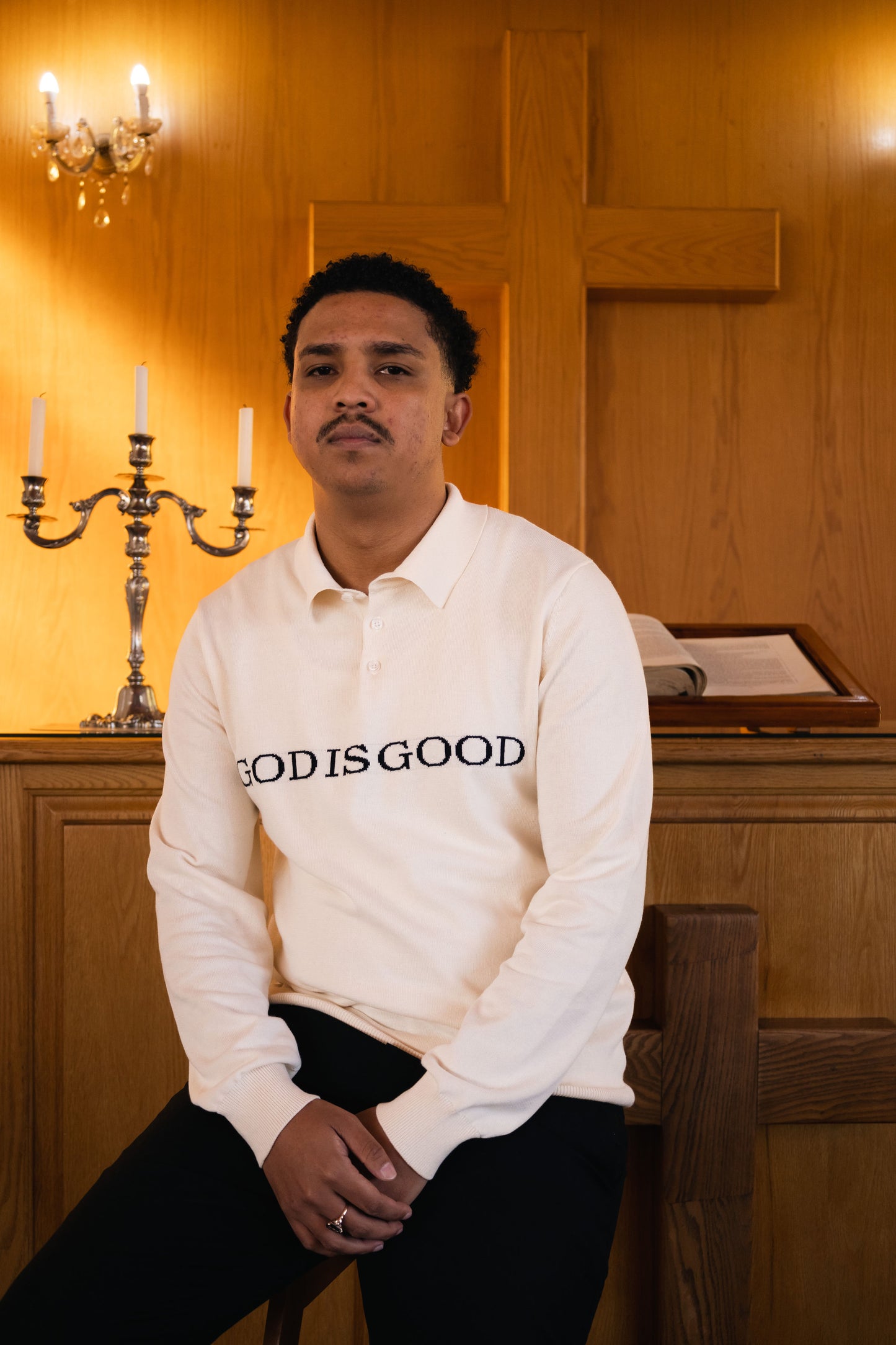 Long Sleeve Knitted Polo