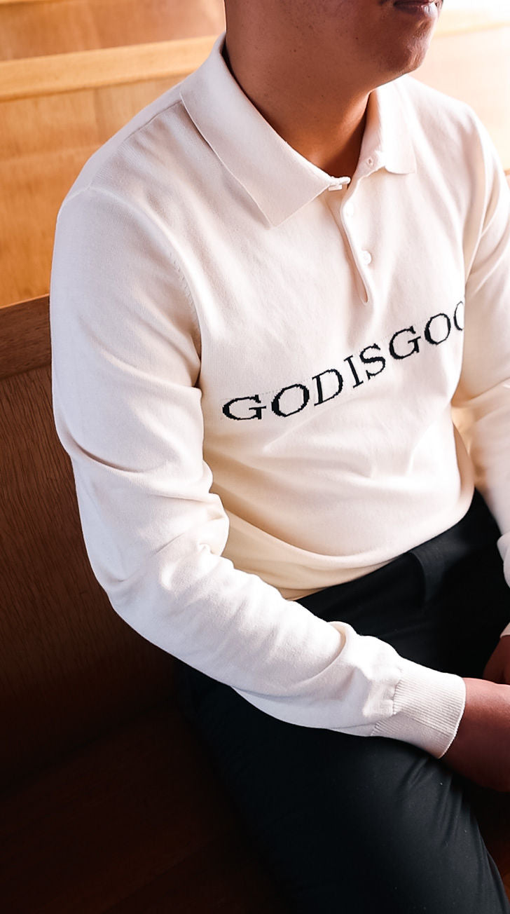 Long Sleeve Knitted Polo